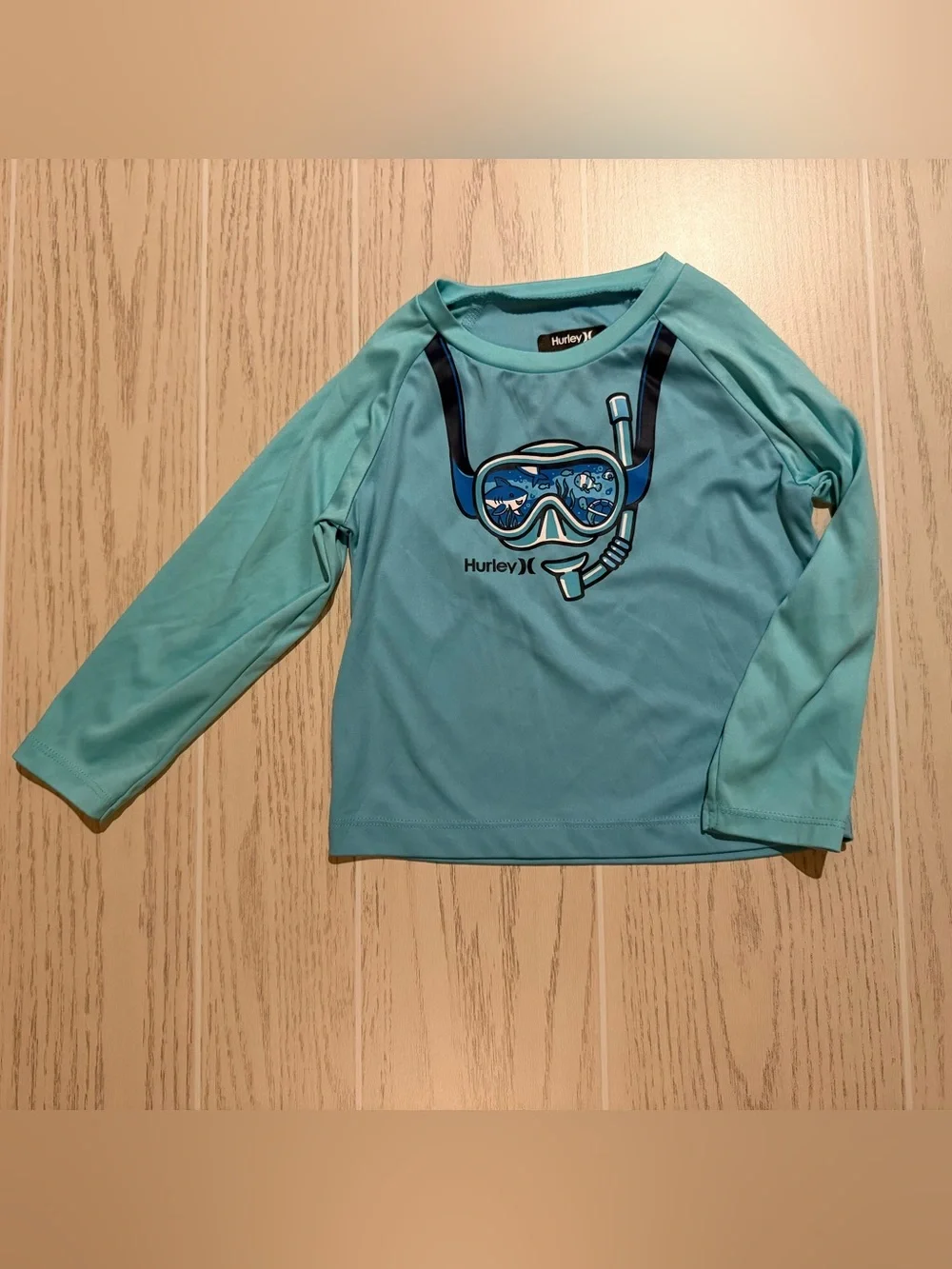 Hurley Baby Boys 24M Shark UPF 50+ Rash Guard Swim Trunks 2 Piece Set